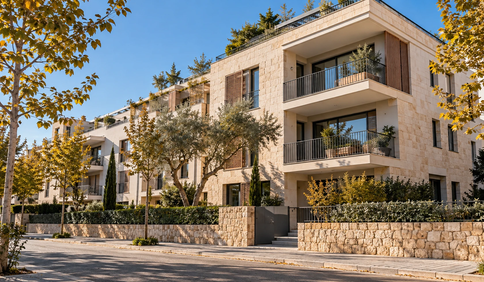 Edificio residencial de arquitectura mediterránea, fotografía ilustrativa