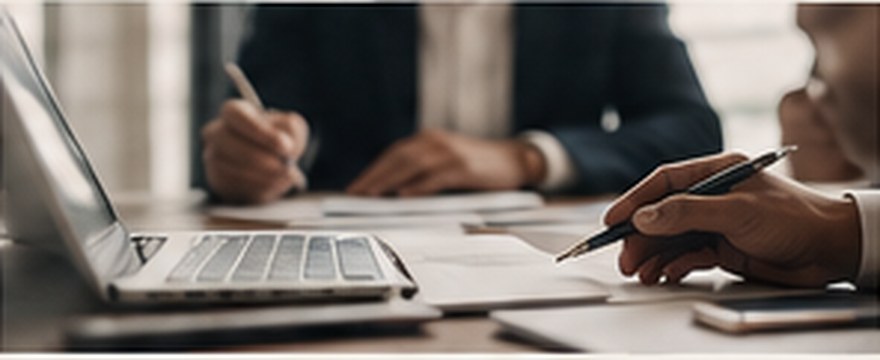 Documentación empresarial en una reunión