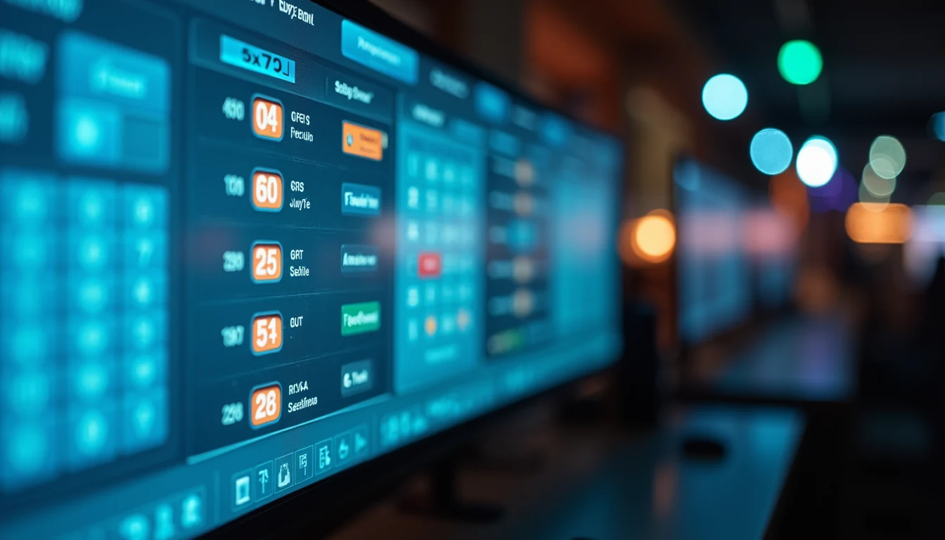 Vista frontal de una pantalla con apuestas deportivas en línea